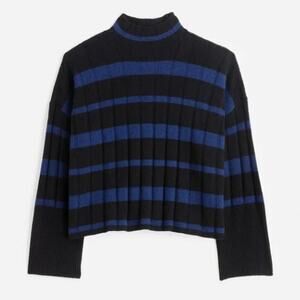 NWT Madewell Ribbed Cashmere Wool Blend Pullover Sweater in Cobalt Size XXS